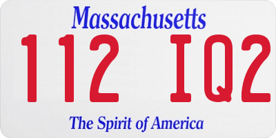 MA license plate 112IQ2