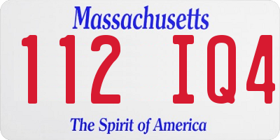 MA license plate 112IQ4
