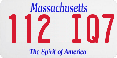 MA license plate 112IQ7