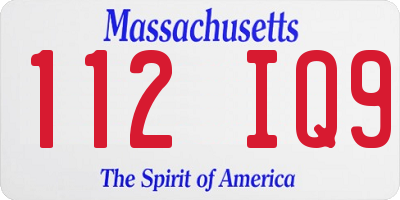MA license plate 112IQ9