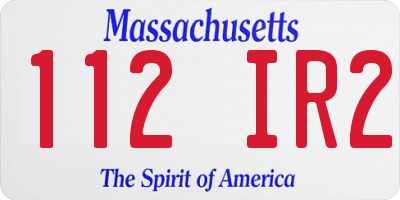 MA license plate 112IR2
