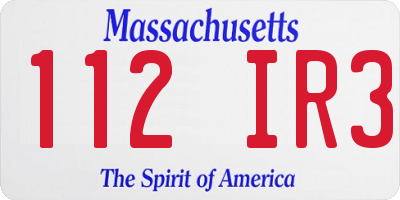 MA license plate 112IR3