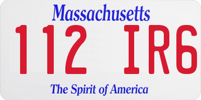 MA license plate 112IR6