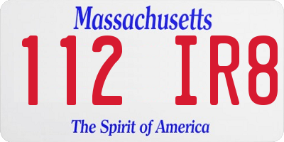 MA license plate 112IR8