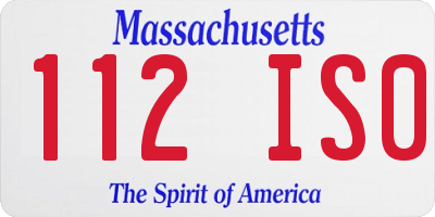 MA license plate 112IS0