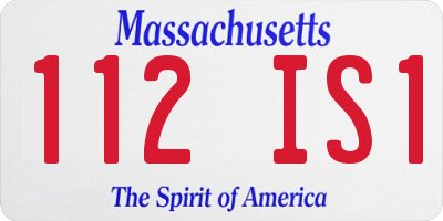 MA license plate 112IS1