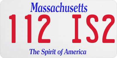 MA license plate 112IS2