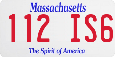 MA license plate 112IS6