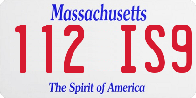 MA license plate 112IS9
