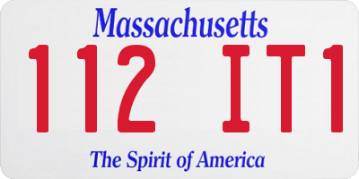MA license plate 112IT1