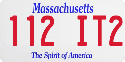 MA license plate 112IT2