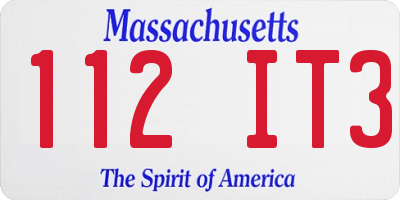 MA license plate 112IT3
