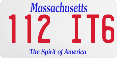MA license plate 112IT6