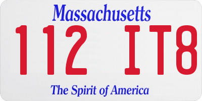 MA license plate 112IT8