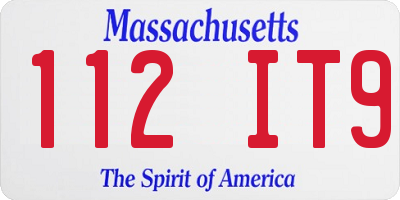 MA license plate 112IT9