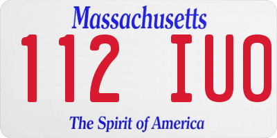 MA license plate 112IU0