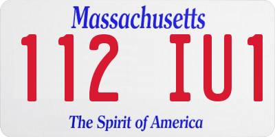 MA license plate 112IU1