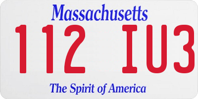 MA license plate 112IU3