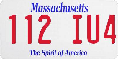 MA license plate 112IU4