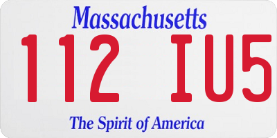 MA license plate 112IU5