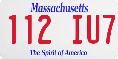 MA license plate 112IU7