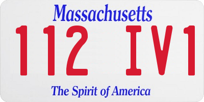 MA license plate 112IV1
