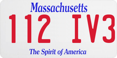 MA license plate 112IV3