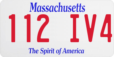 MA license plate 112IV4