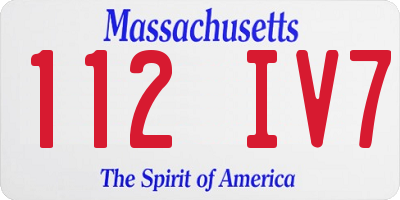 MA license plate 112IV7