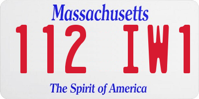 MA license plate 112IW1