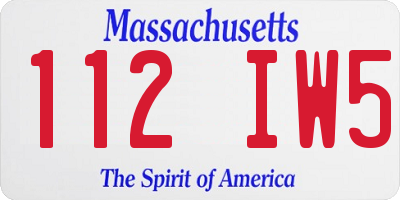MA license plate 112IW5
