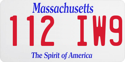 MA license plate 112IW9
