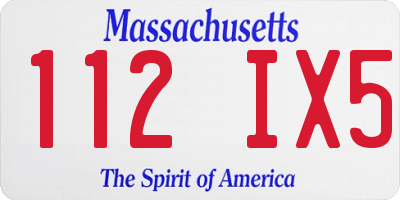 MA license plate 112IX5