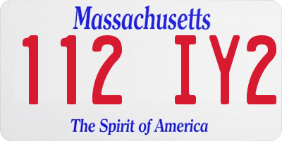 MA license plate 112IY2