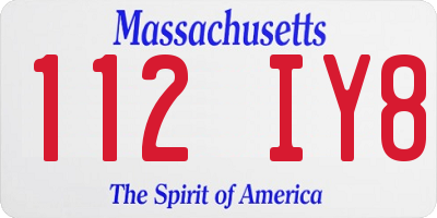 MA license plate 112IY8