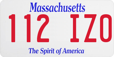 MA license plate 112IZ0
