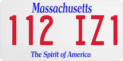 MA license plate 112IZ1