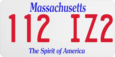 MA license plate 112IZ2