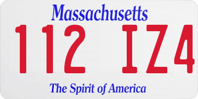MA license plate 112IZ4