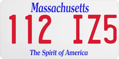 MA license plate 112IZ5