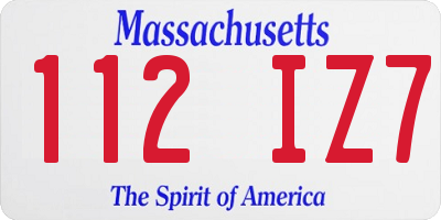 MA license plate 112IZ7