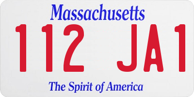 MA license plate 112JA1