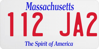 MA license plate 112JA2