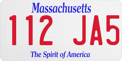MA license plate 112JA5