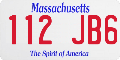 MA license plate 112JB6