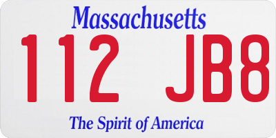 MA license plate 112JB8