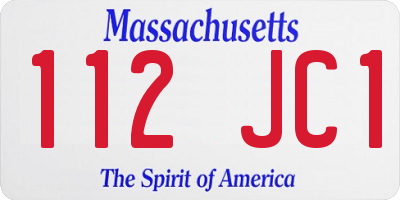 MA license plate 112JC1