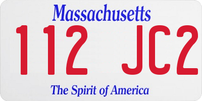 MA license plate 112JC2