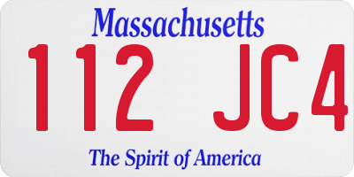 MA license plate 112JC4