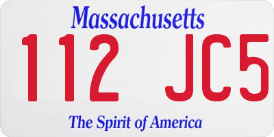 MA license plate 112JC5